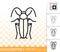 Cockroach danger bug simple black line vector icon