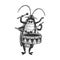 Cockroach drum sketch vector illustration