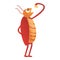 Cockroach eating icon, cartoon style
