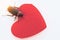 A cockroach with red hearth,annoyed or ugly love concept