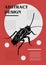 Cockroach, roach. Set of vector posters with insects.