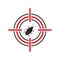 Cockroach in sight symbol. Isolated image