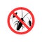 Cockroach, stop insect sign, symbol, label. Vector illustration