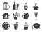 Cocktail, beer icons. Coffee and tea drinks. Vector