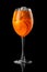 Cocktail on black background menu layout restaurant bar vodka wiskey tonic orange aperol spritz Prosecco studio