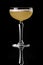 Cocktail on black background menu layout restaurant bar vodka wiskey tonic orange yellow studio