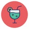 Cocktail, cocktail soft drink Vector Icon which can easily edit