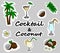 Cocktail and coconut pack de stickers