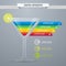 Cocktail concept infographic design template. Cocktail party or