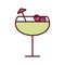 cocktail cup with umbrella and cherries line and fill icon