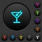 Cocktail dark push buttons with color icons