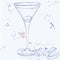 Cocktail Dirty Martini on a notebook page