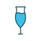 Cocktail drink lineal color icon.