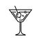 Cocktail drinking line icon, concept sign, outline vector illustration, linear symbol.