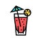 cocktail exotic drink color icon vector illustration