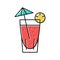 cocktail exotic drink color icon vector illustration