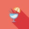 Cocktail flat icon with long shadow