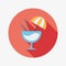 Cocktail flat icon with long shadow