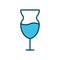 Cocktail glass lineal color icon. Editable stroke