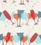 Cocktail glass seamless pattern background