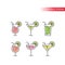 Cocktail glasses colorful vector icons set