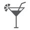 Cocktail glyph icon, beverage and drink, alcohol sign, vector graphics, a solid pattern on a white background.