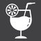 Cocktail glyph icon, food and drink, alcohol sign