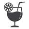 Cocktail glyph icon, food and drink, alcohol sign