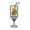 Cocktail icon delicious drink liquor refreshing alcohol line and fill design