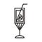 Cocktail icon delicious drink liquor refreshing alcohol line style design