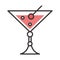 Cocktail icon fresh juicy drink liquor alcohol line and fill design