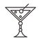 Cocktail icon fresh juicy drink liquor alcohol line style design