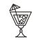 Cocktail icon glass beverage drink liquor alcohol line style design