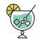 Cocktail icon glass cold drink liquor refreshing alcohol line and fill design