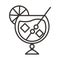 Cocktail icon glass cold drink liquor refreshing alcohol line style design