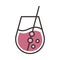 Cocktail icon juice drink liquor refreshing alcohol line and fill design