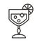 Cocktail icon juice lime drink liquor refreshing alcohol line style design