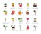 Cocktail icon set 2,  Alcoholic mixed drink vector