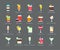 Cocktail icon set 2,  Alcoholic mixed drink vector