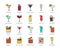 Cocktail icon set 3,  Alcoholic mixed drink vector