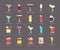 Cocktail icon set 3,  Alcoholic mixed drink vector