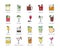 Cocktail icon set 4,  Alcoholic mixed drink vector