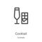 cocktail icon vector from cocktails collection. Thin line cocktail outline icon vector illustration. Linear symbol for use on web