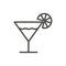 Cocktail icon vector. Outline glass, line drink symbol.