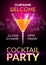 Cocktail Invitation design poster. Cocktail Party drink banner card or flyer template vector