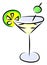 Cocktail with lime, illustration, vector