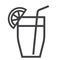 Cocktail line icon, food and drink