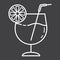 Cocktail line icon, food and drink, alcohol sign