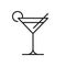 Cocktail line icon, outline vector sign, linear style pictogram isolated on white.