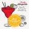 Cocktail margarita, drink flyer for bar.